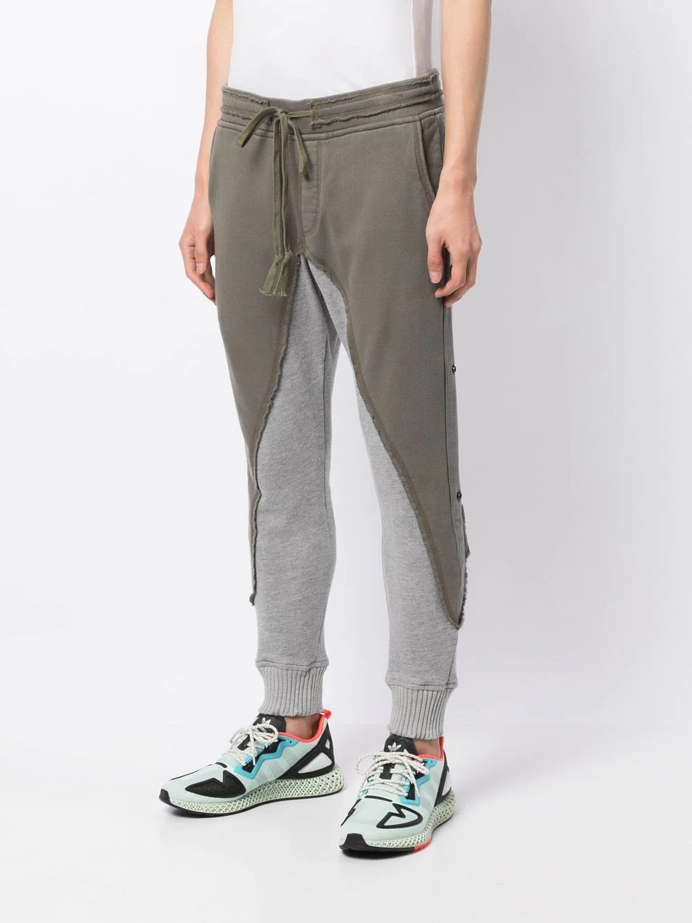 patchwork drawstring trousers - 3