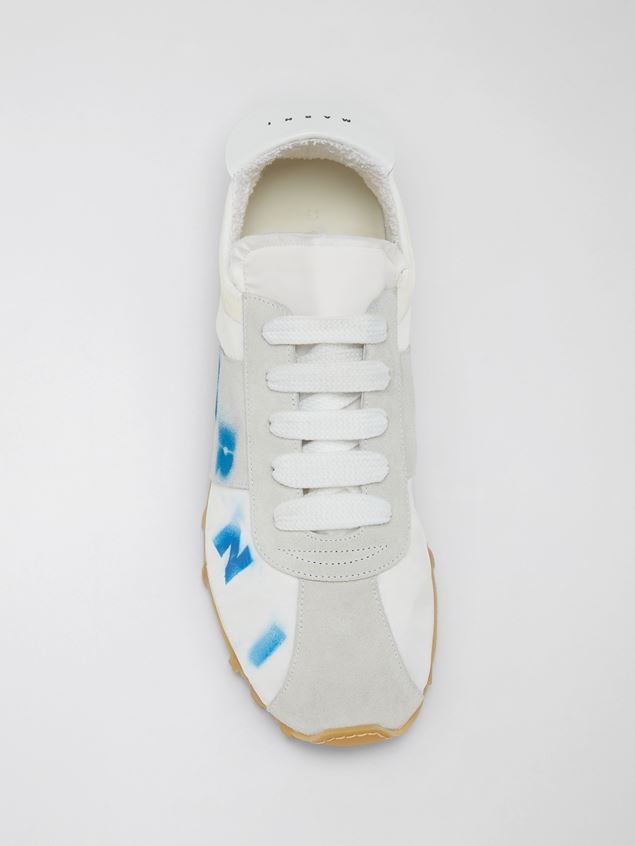 WHITE POLYAMIDE SNEAKER WITH AIRBRUSHED MARNI LOGO - 4