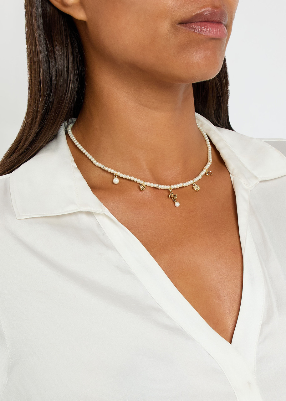 Coach Pearl Beaded Charm Necklace - 2