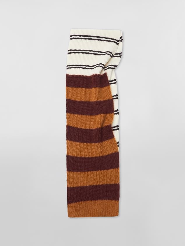 CONTRASTING-STRIPED WOOL AND MOHAIR SCARF - 1