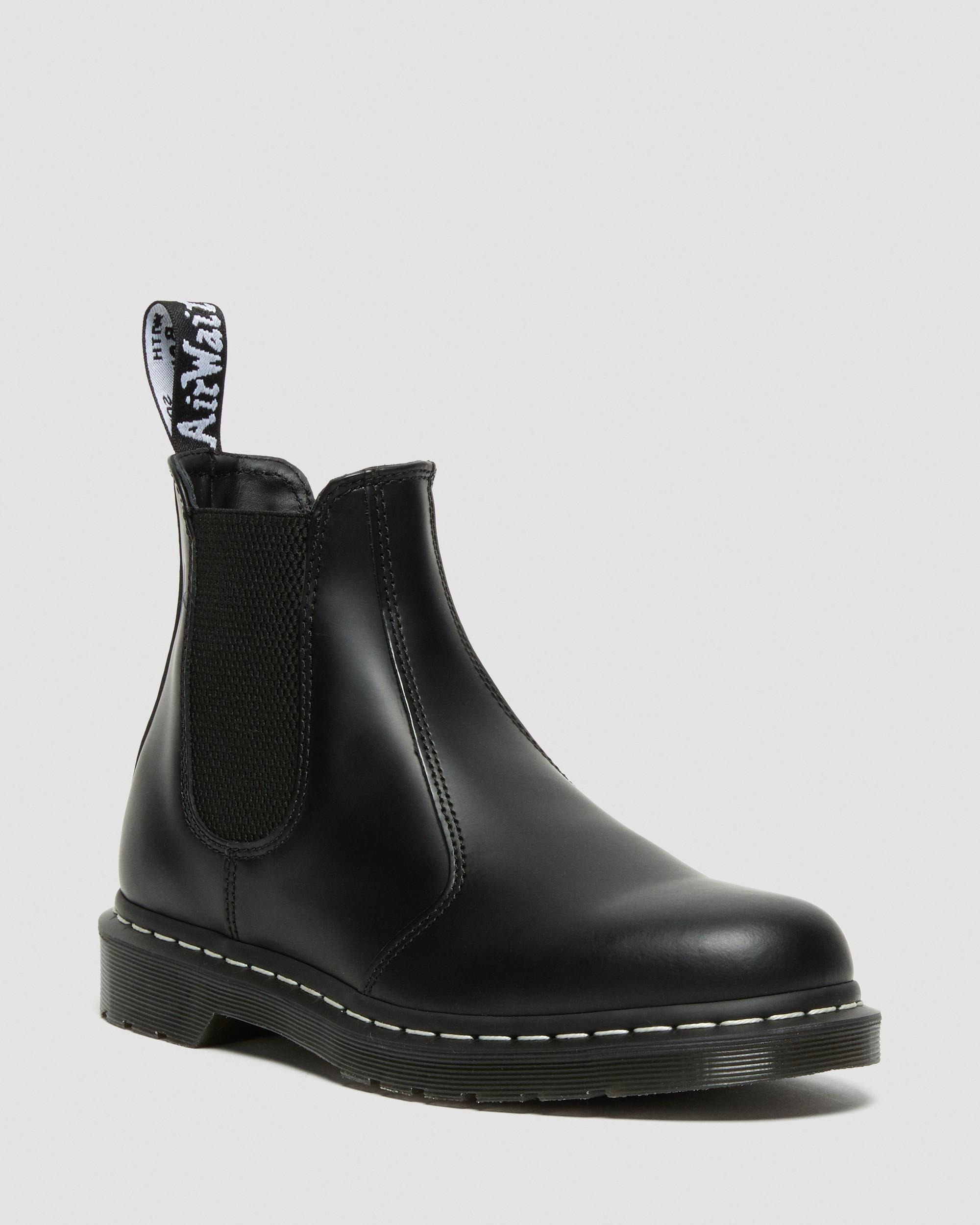 2976 White Stitch Smooth Leather Chelsea Boots - 5