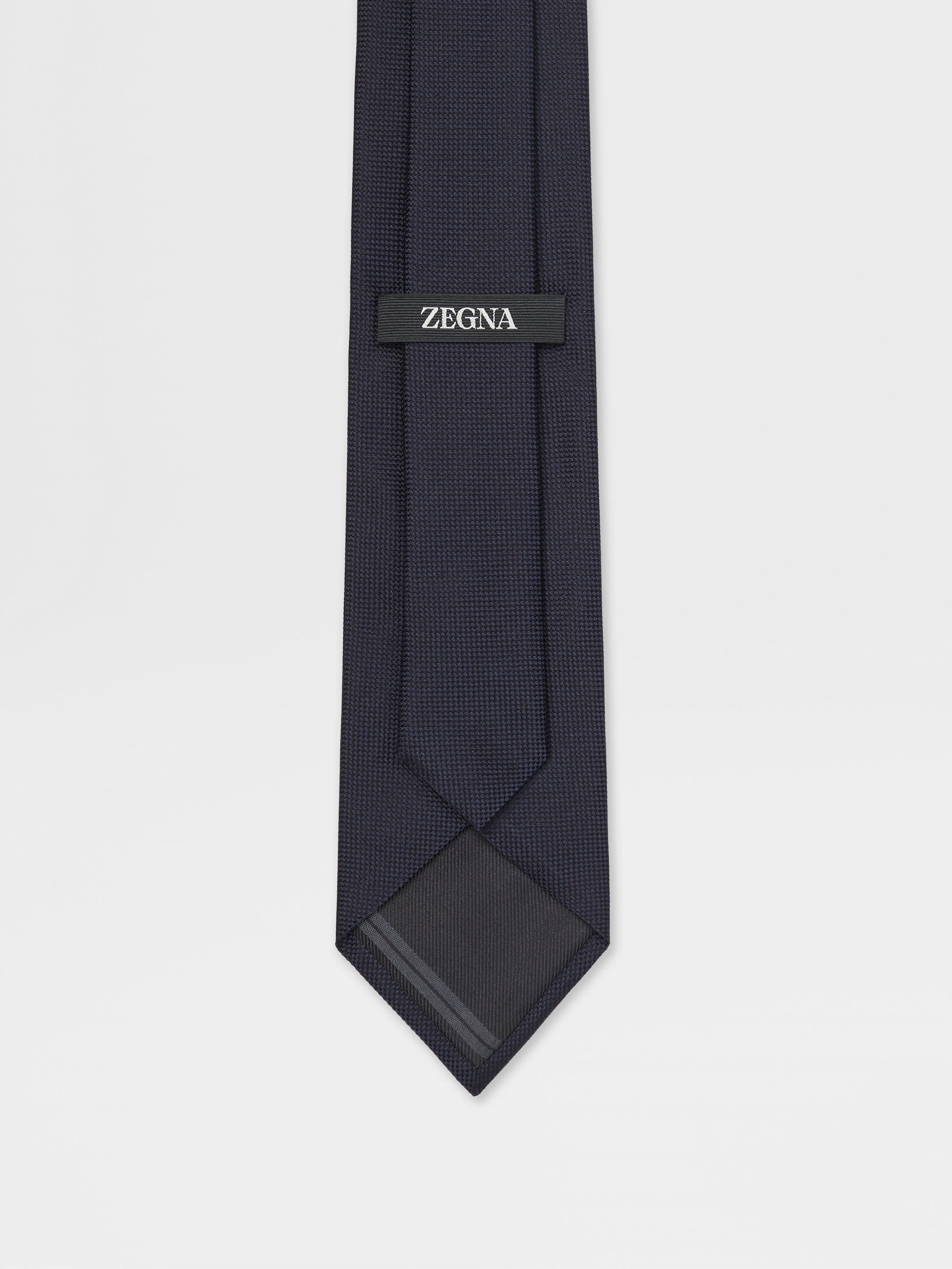 DARK BLUE SILK TIE - 3