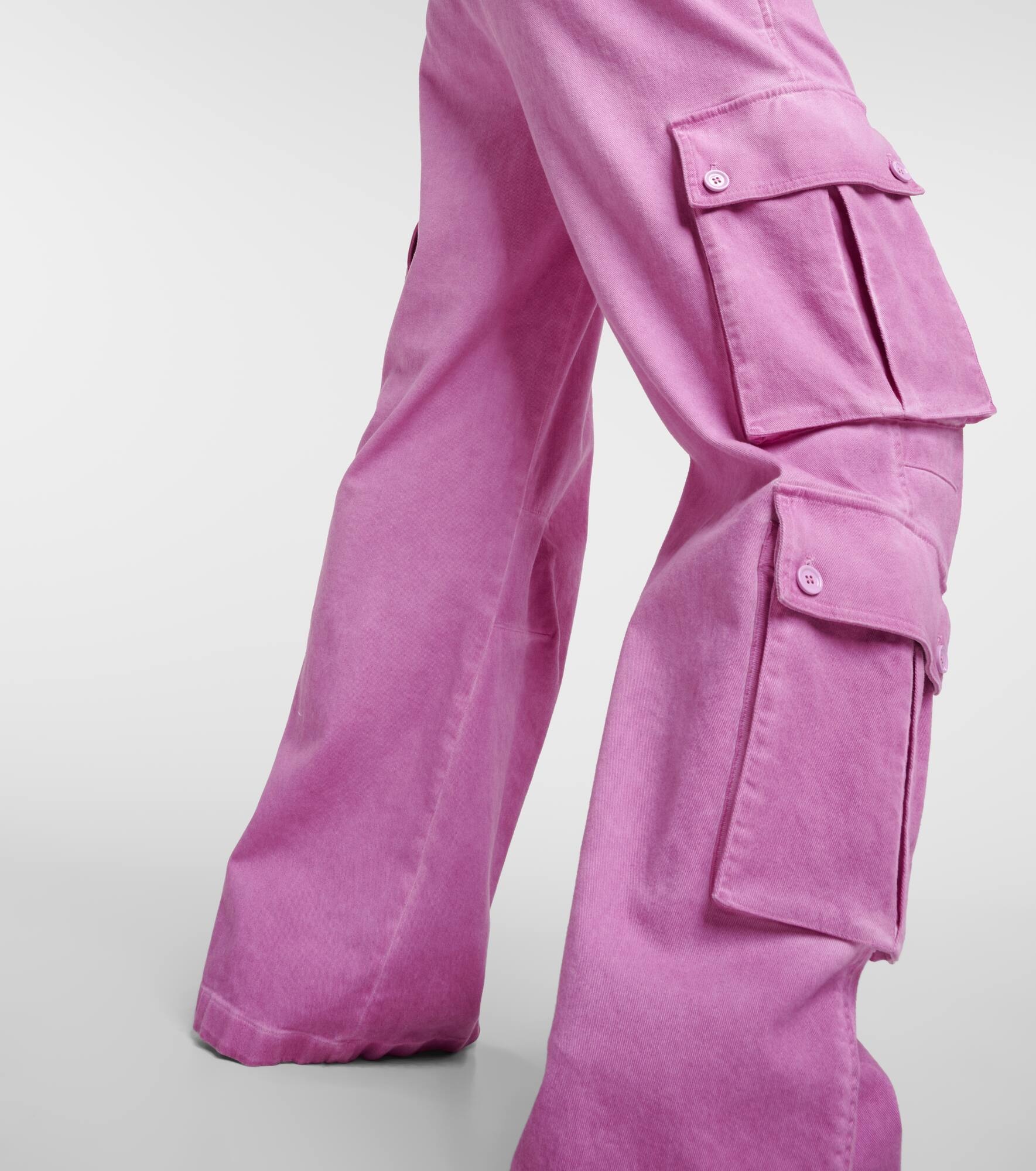 Mid-rise cotton flared cargo pants - 6