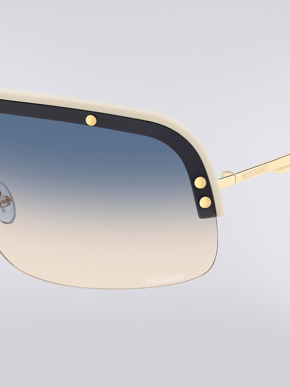 Mask sunglasses with metal temples and acetate tips - 4