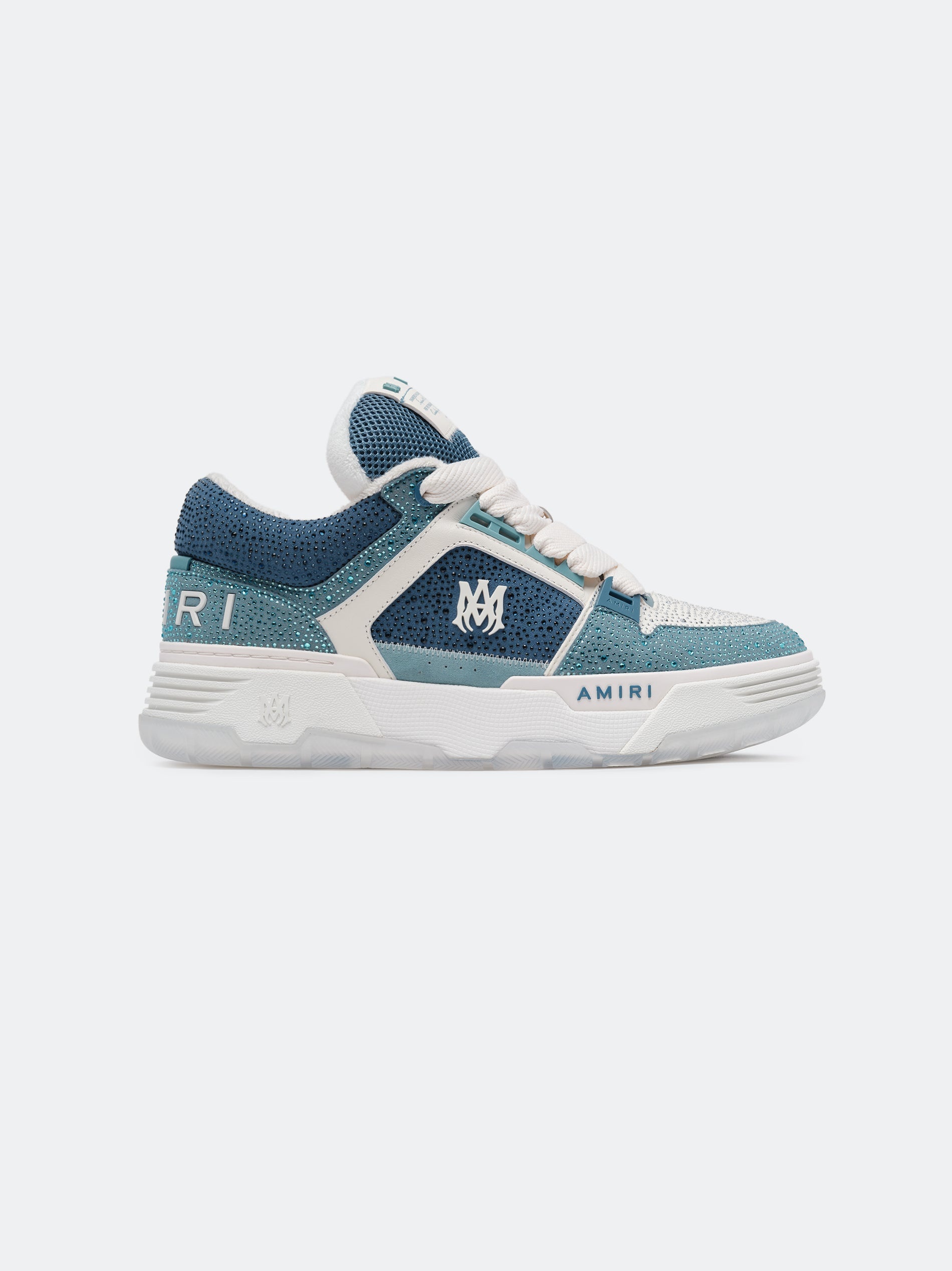 【AMIRI】クリスタル MA-1 スニーカー ★ レザー 2025年春夏 AMIRI Crystal MA-1 Sneakers | White | FARFETCH