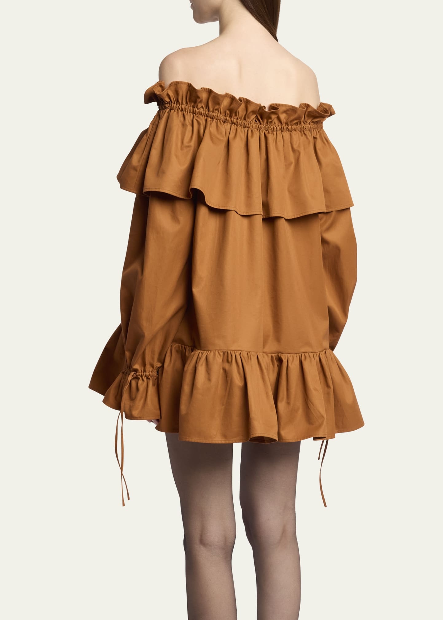 Off-Shoulder Ruffled Mini Dress - 3