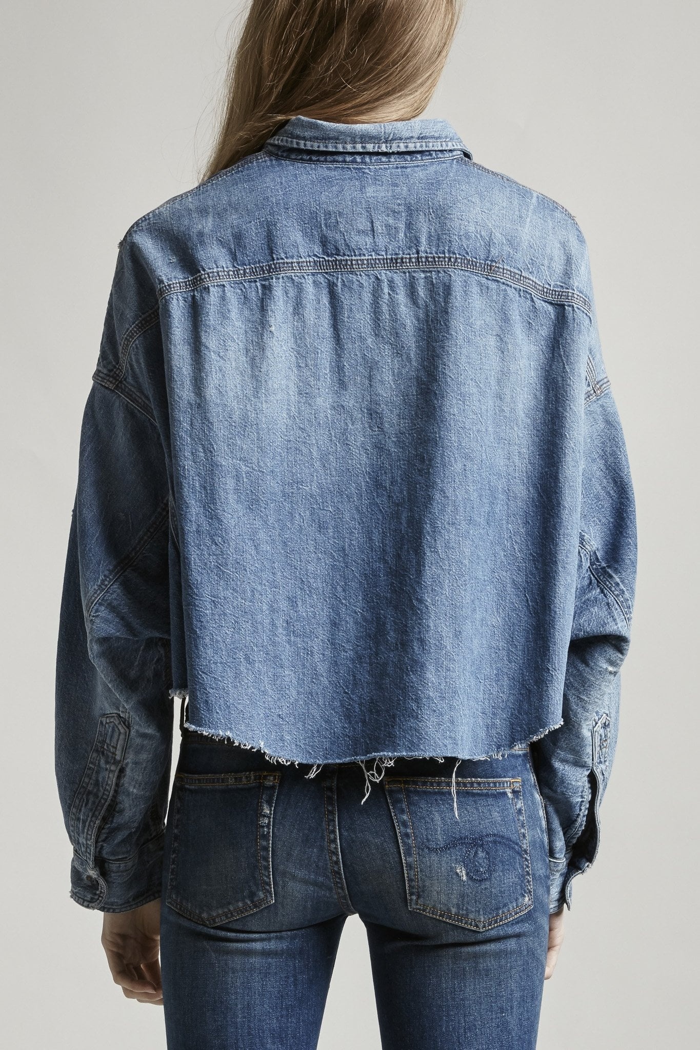 CROPPED DENIM SHIRT - BRINDLEY - 6