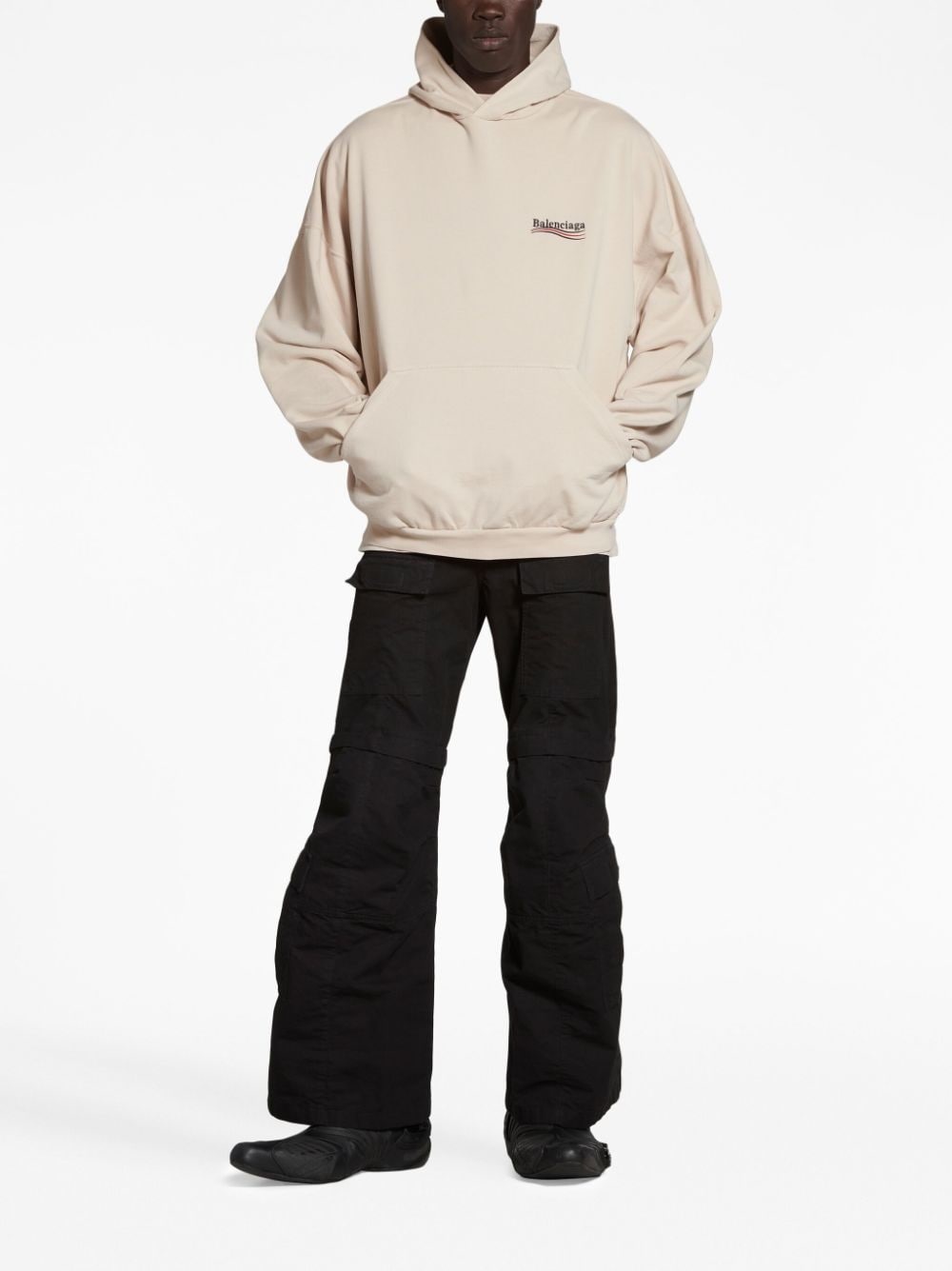 logo-embroidered cotton hoodie - 2