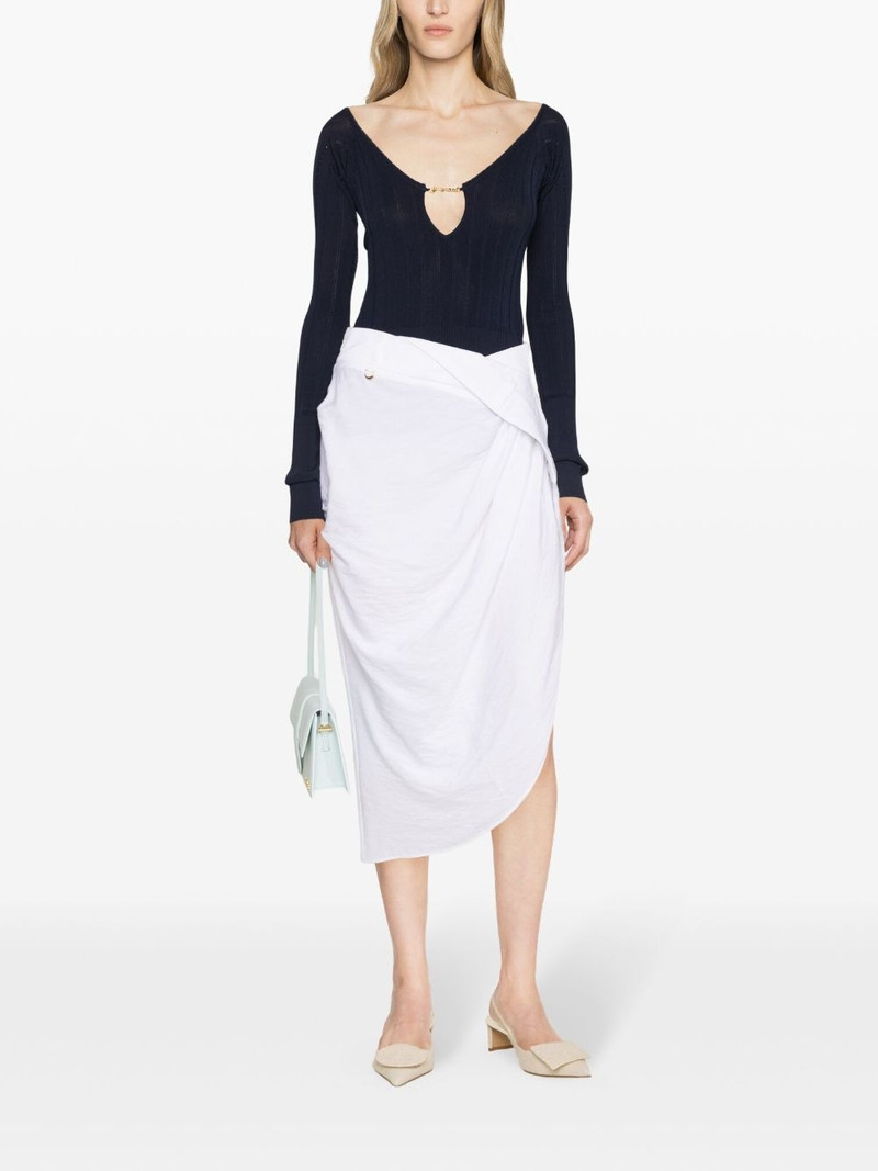 JACQUEMUS La Jupe asymmetric midi skirt outlook