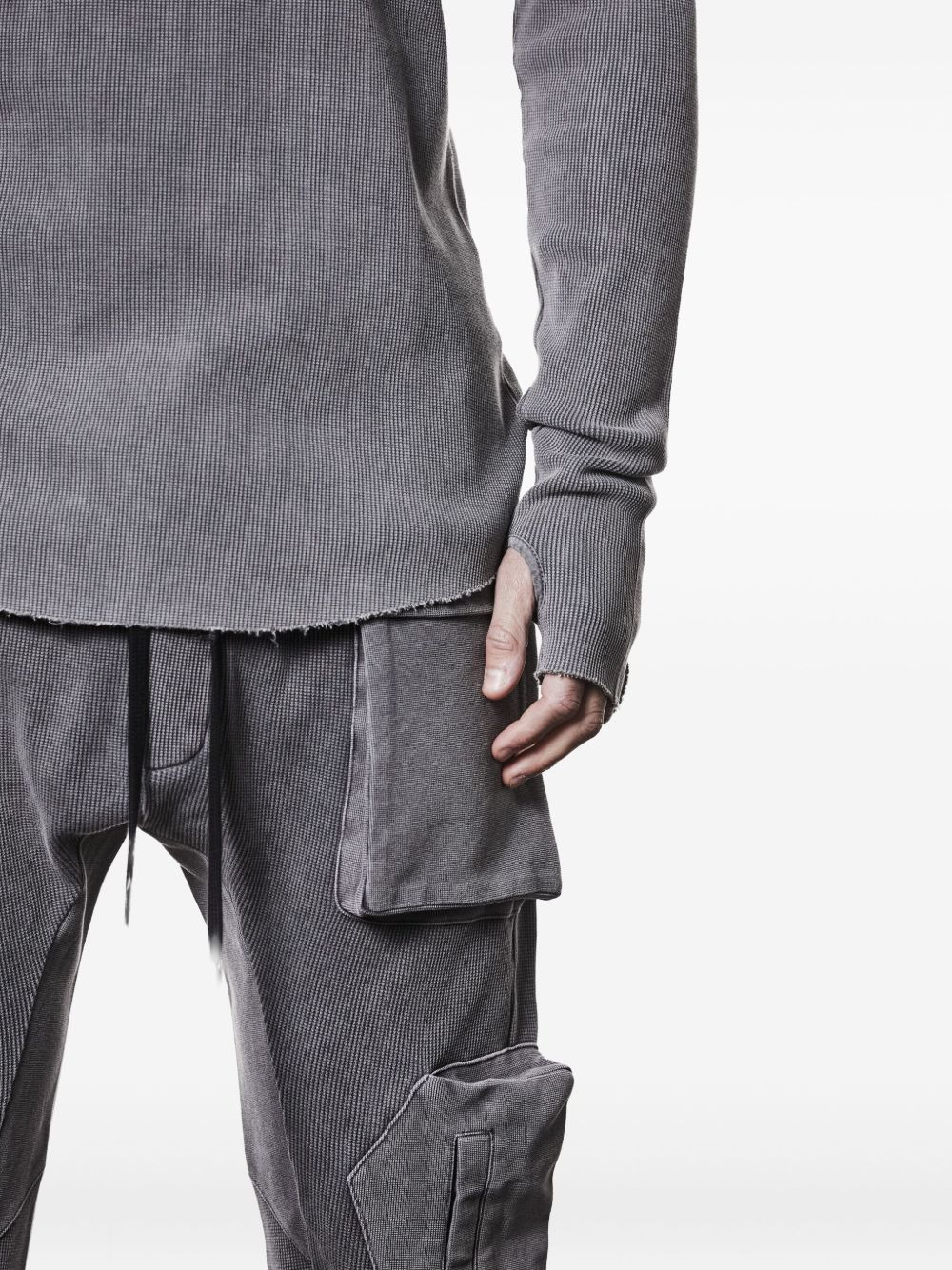 ribbed frayed-edge shirt - 4