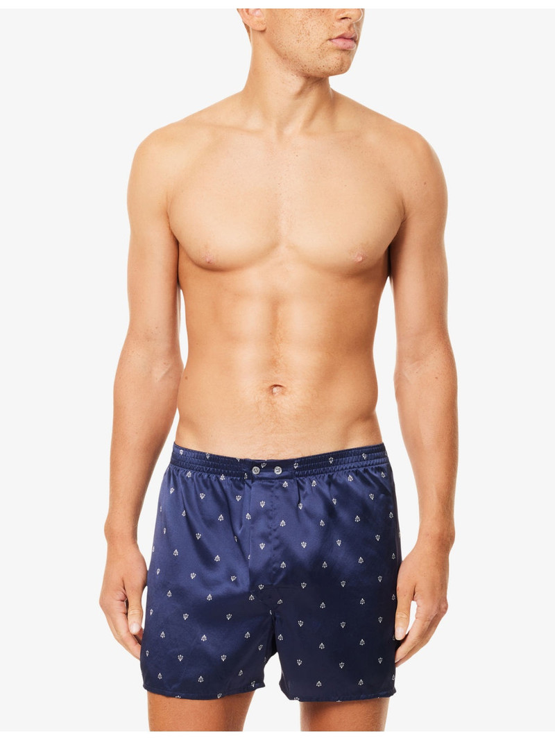 Derek Rose Brindisi Printed Classic-Fit Silk Boxer Shorts outlook