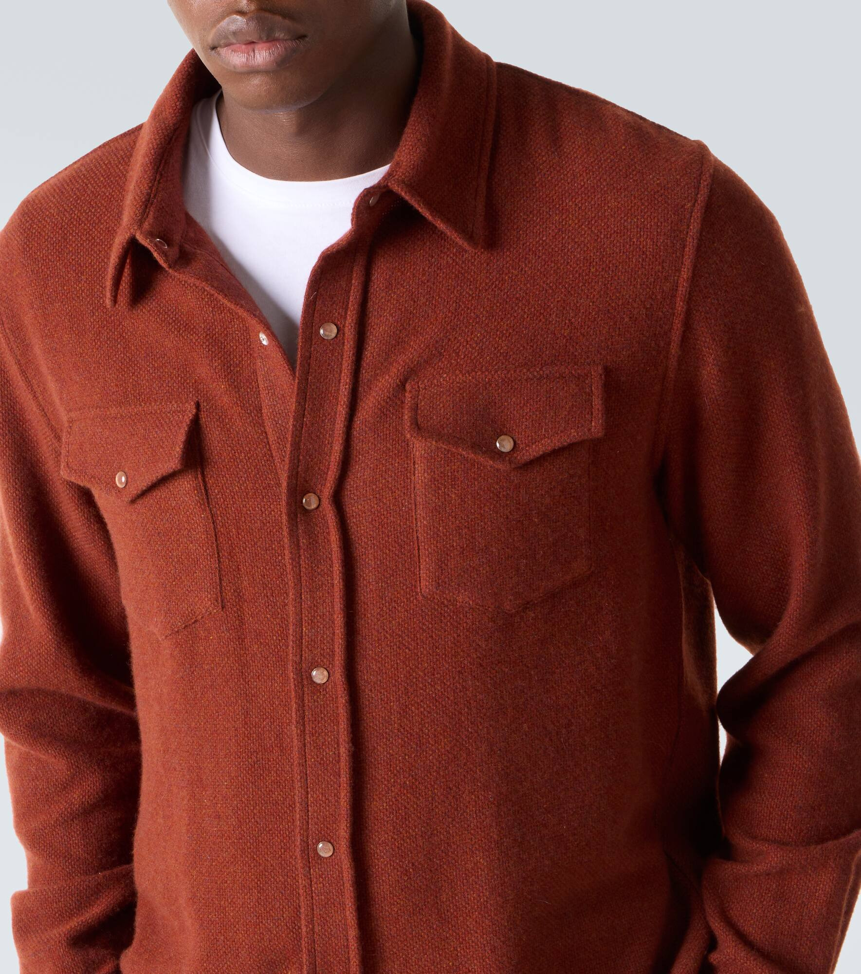 Cashmere shirt with sunstone - 5