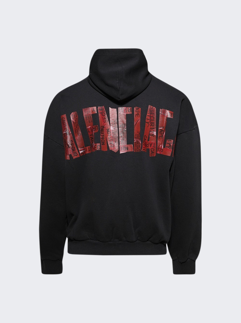 BALENCIAGA Large Zip Up Hoodie Faded Washed Black outlook