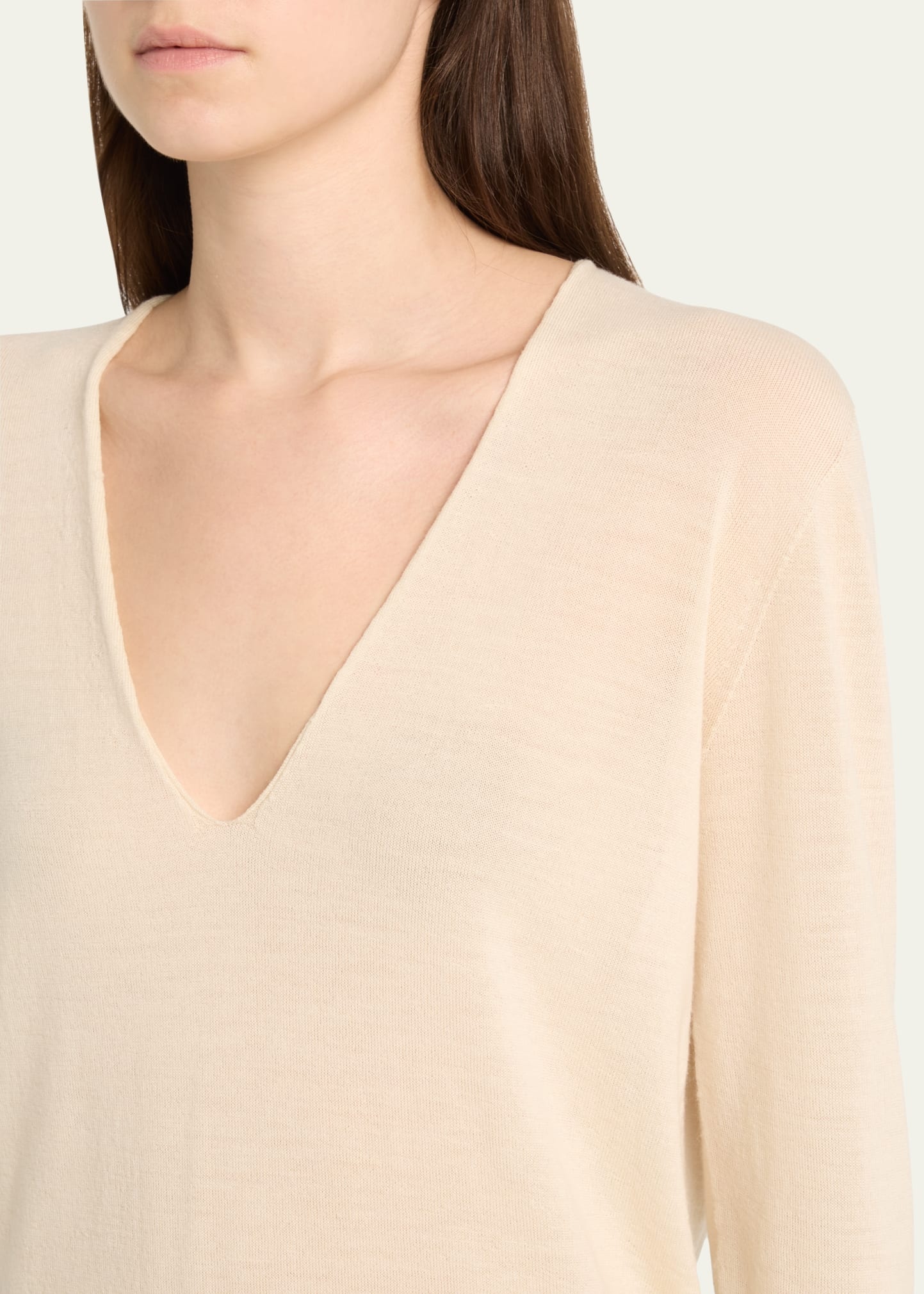 V-Neck Wool Sweater - 5