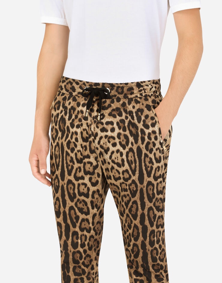 Cotton jogging pants with leopard print - 4