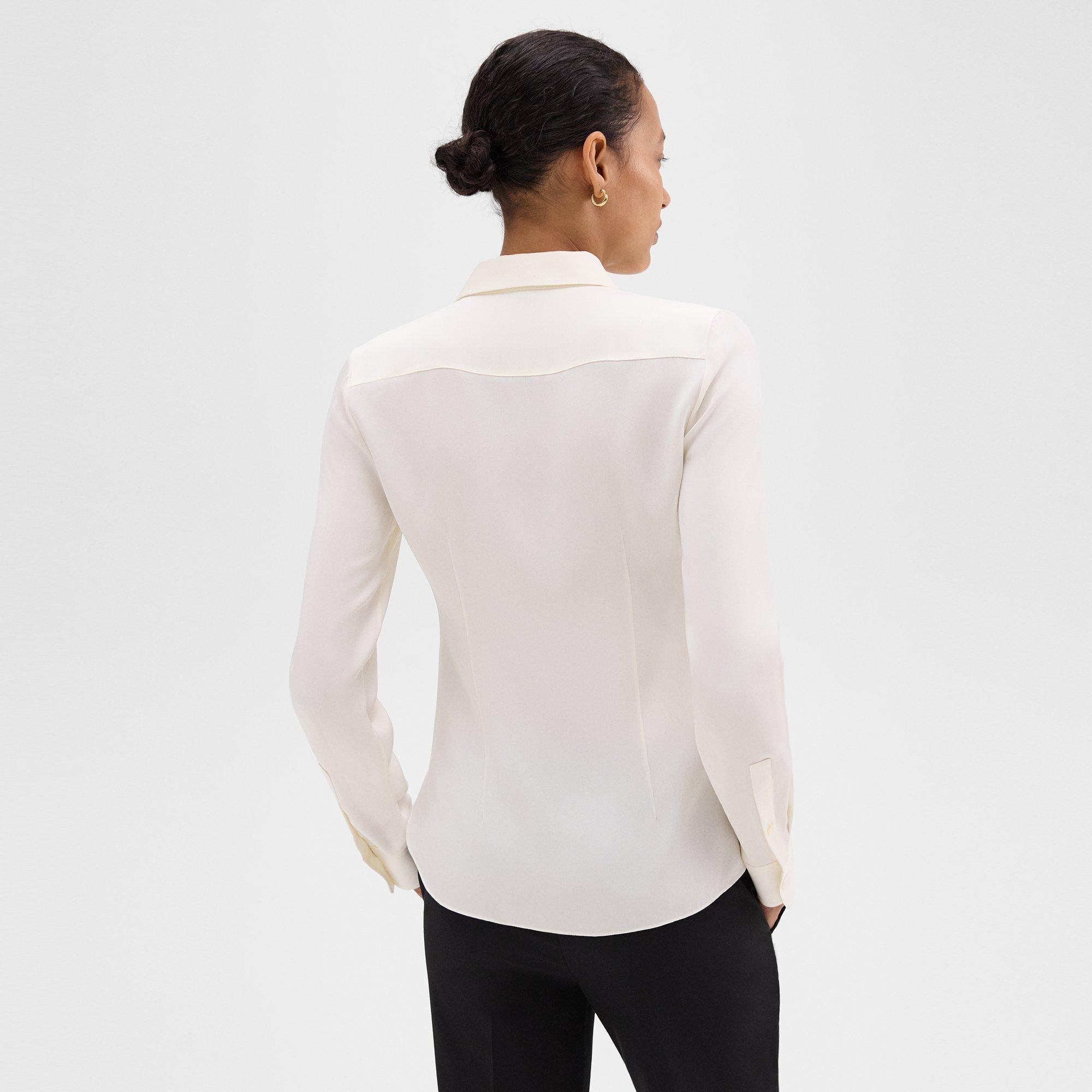 Fitted Shirt in Silk Georgette - 4