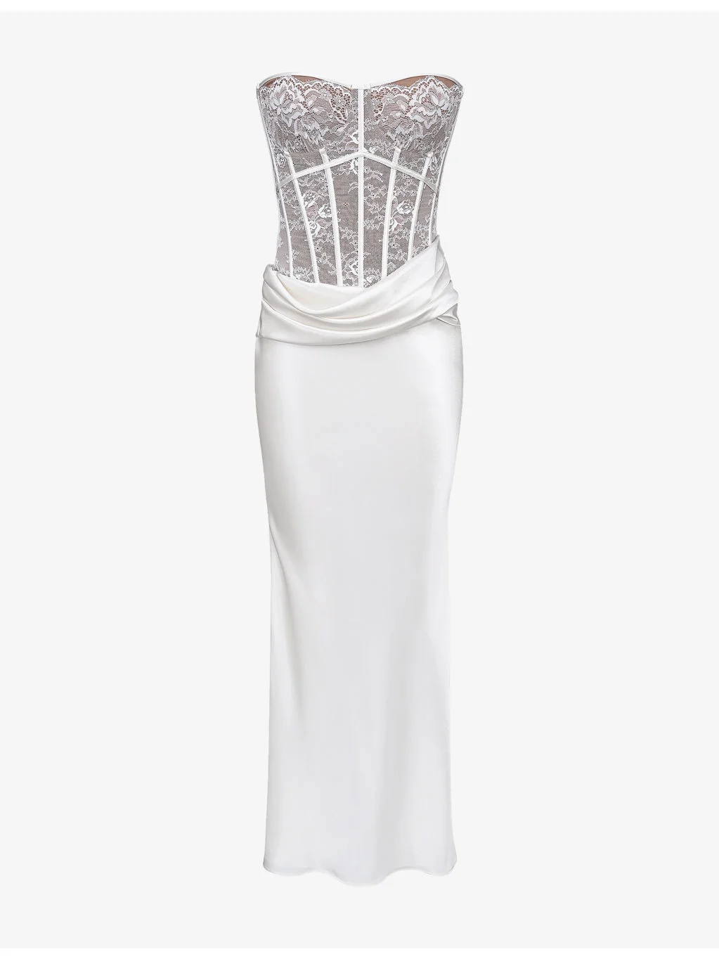 Ayana Corset Lace and Satin Maxi Dress - 1