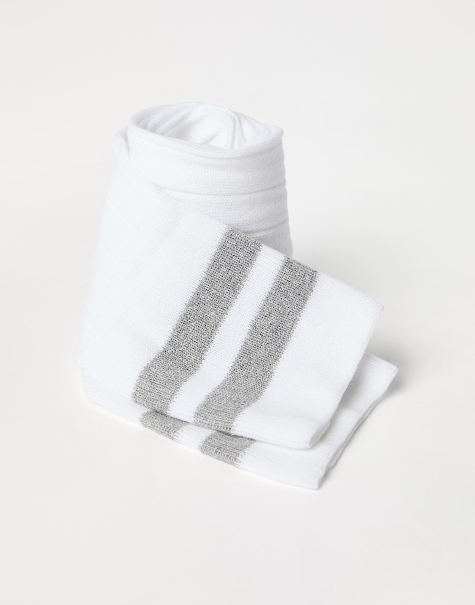 Cotton rib knit socks with stripes - 2