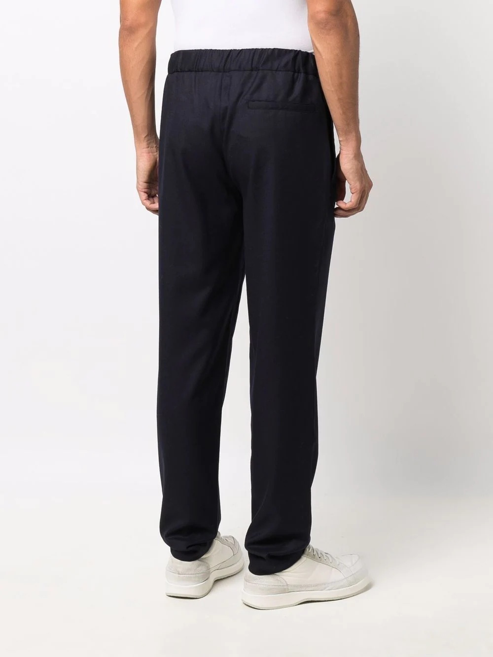 drawstring-waist wool trousers - 4