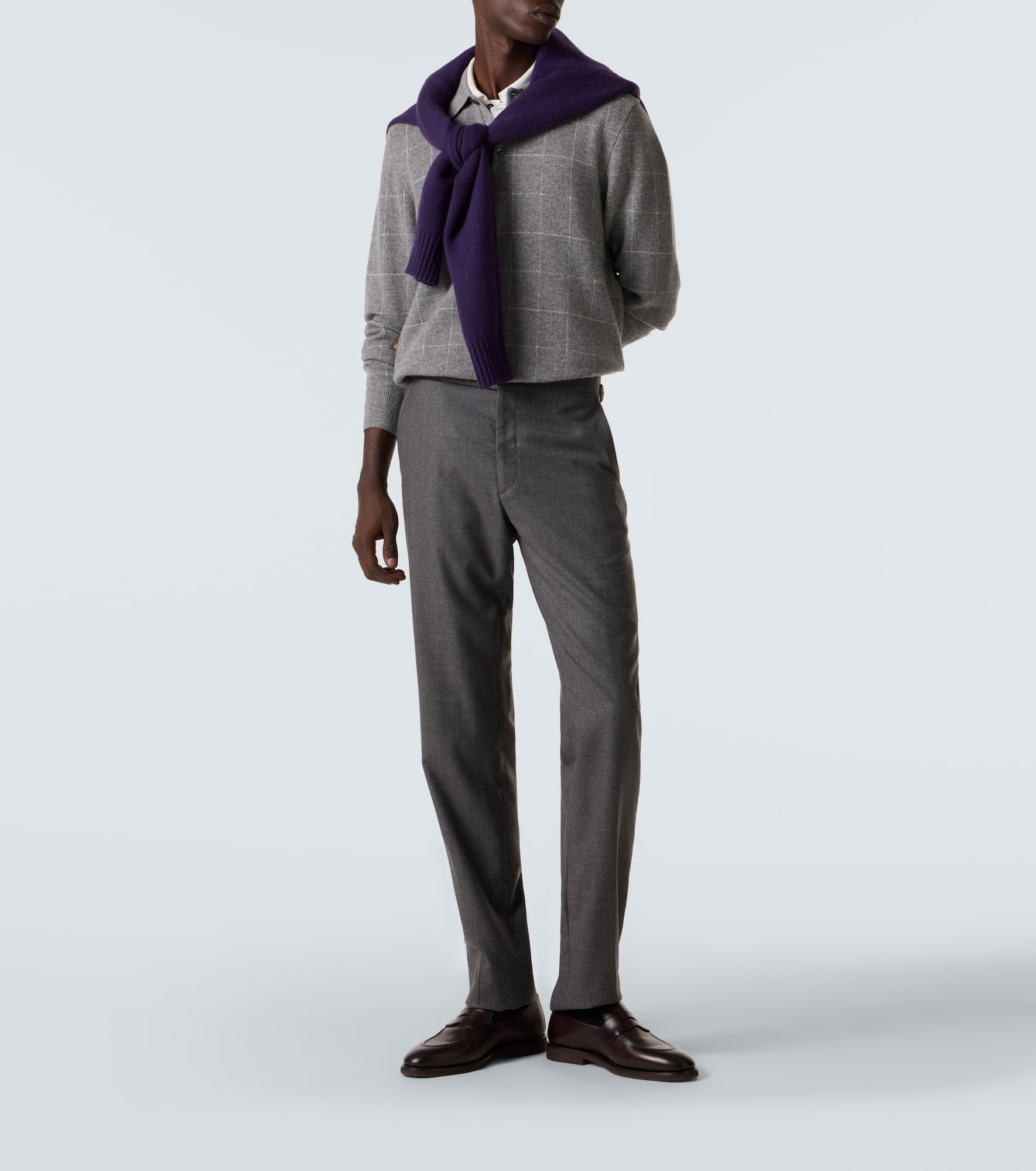 Mid-rise wool straight pants - 2