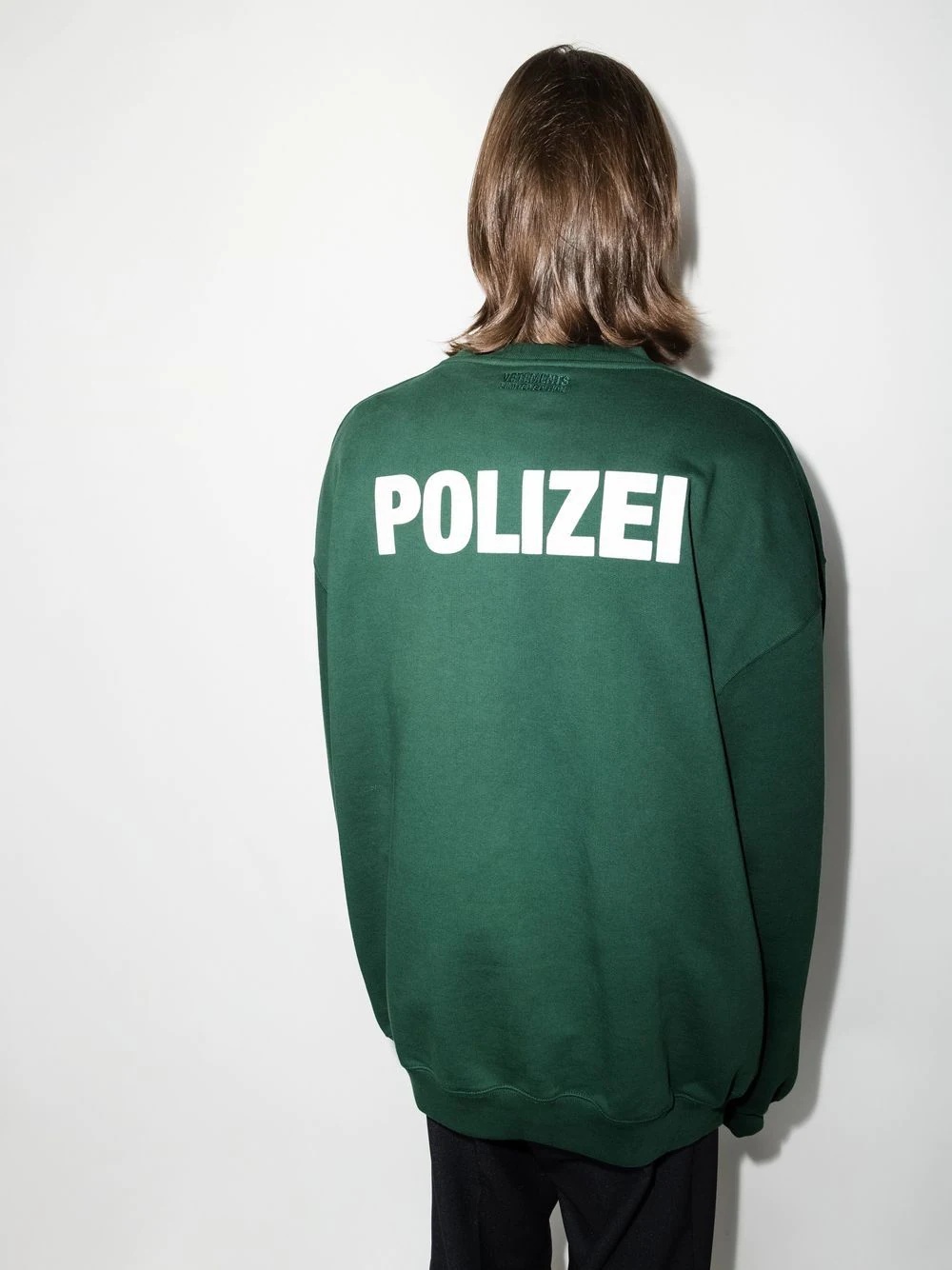 Polizei-print crew neck sweatshirt - 3