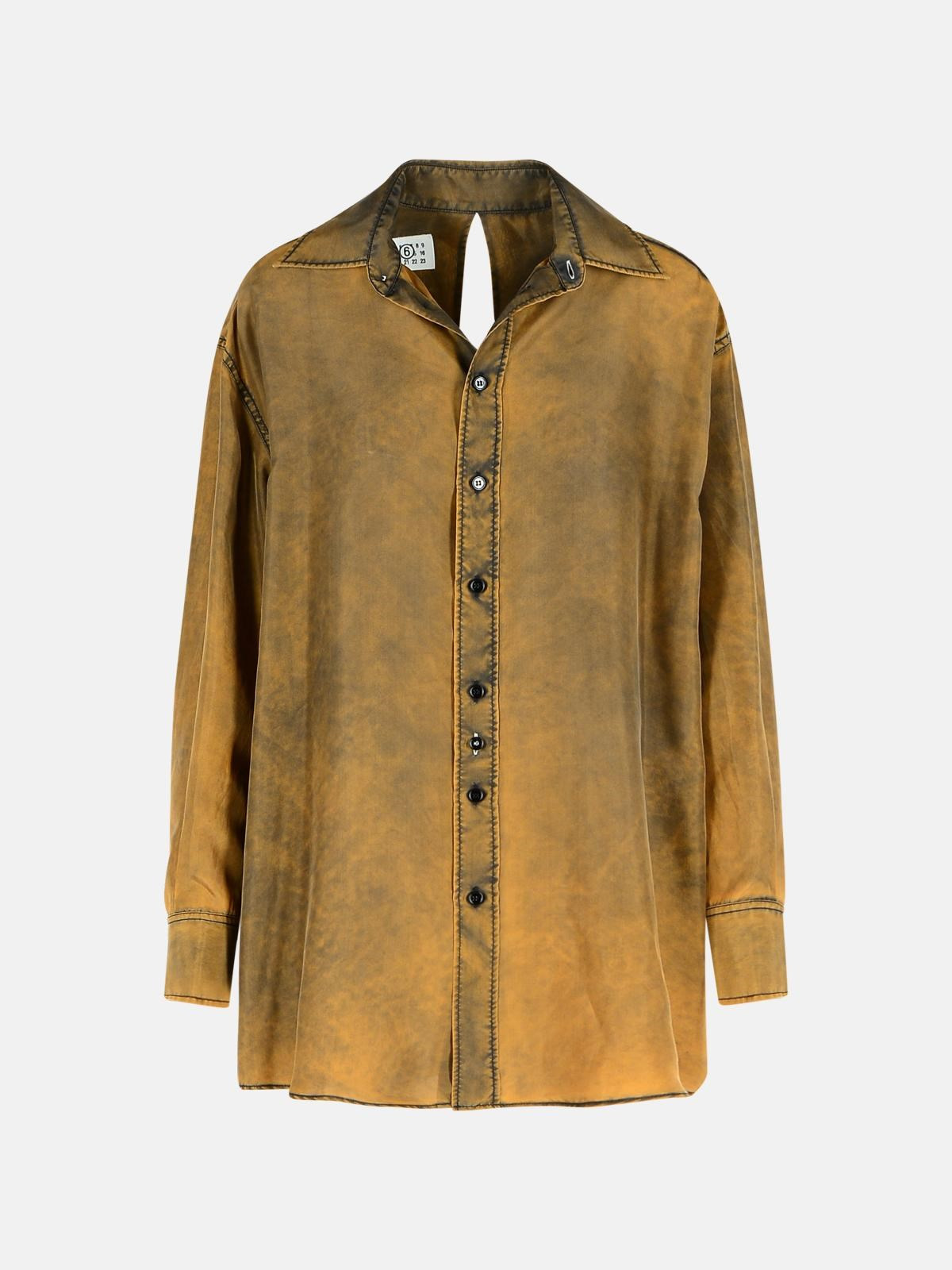 'TIE DYE' BROWN SILK SHIRT - 1
