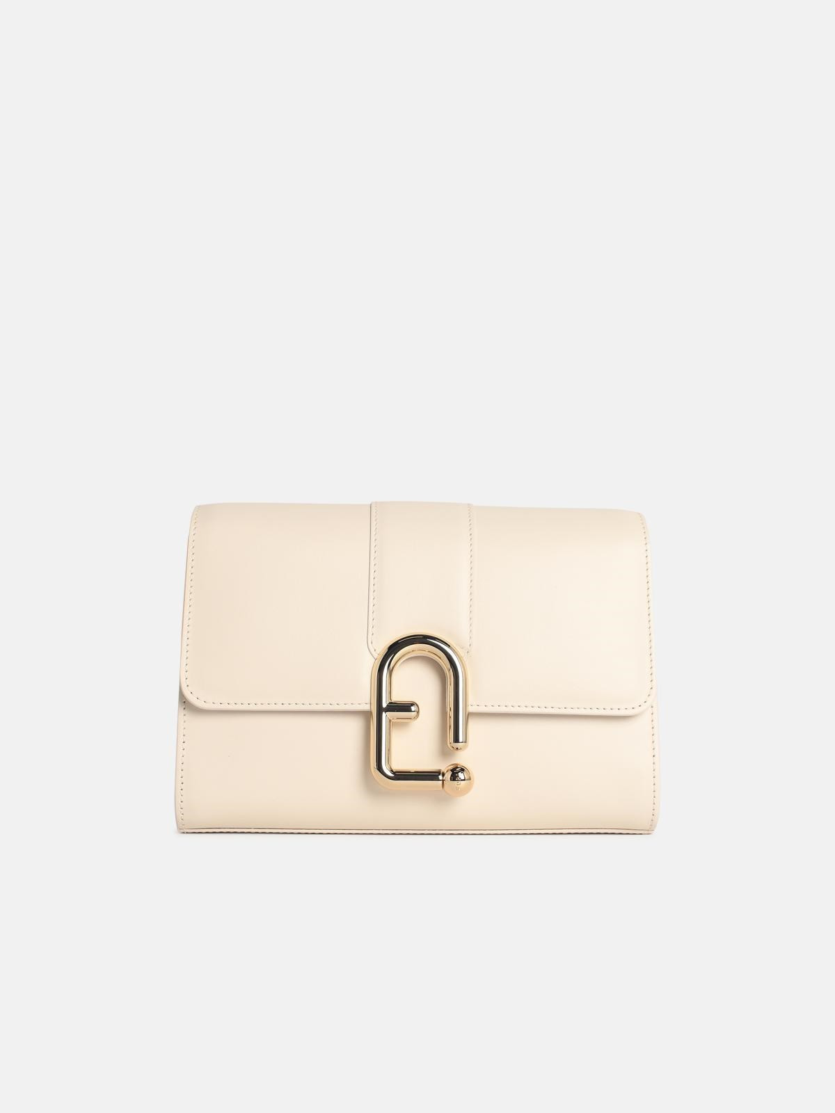 'URBAN S' CREAM LEATHER CROSSBODY BAG - 1