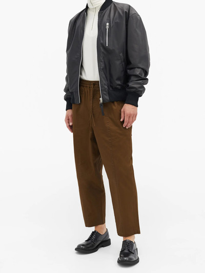 Jil Sander Drawstring-waist cropped cotton-poplin trousers outlook