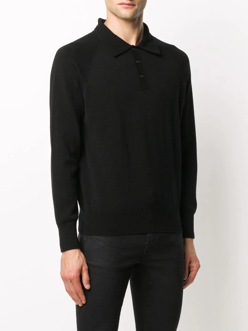 cashmere long-sleeved polo shirt - 3