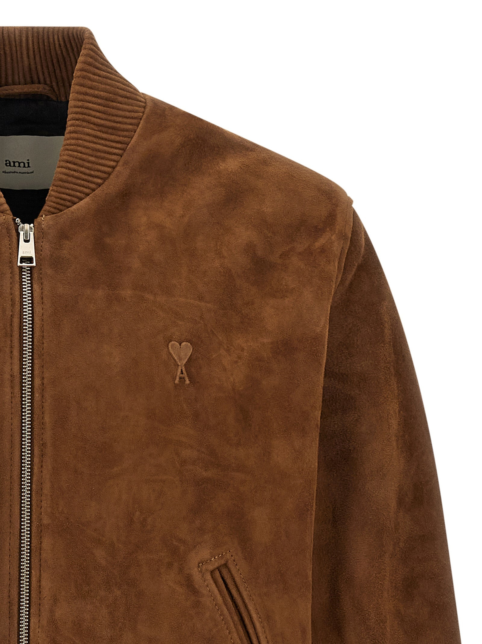 Suede Bomber Jacket Puffer Jackets Multicolor - 3