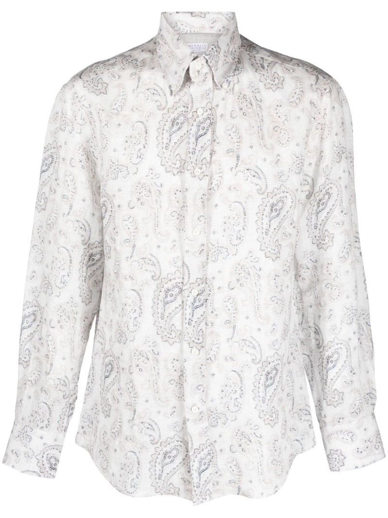 paisley-print linen shirt 1
