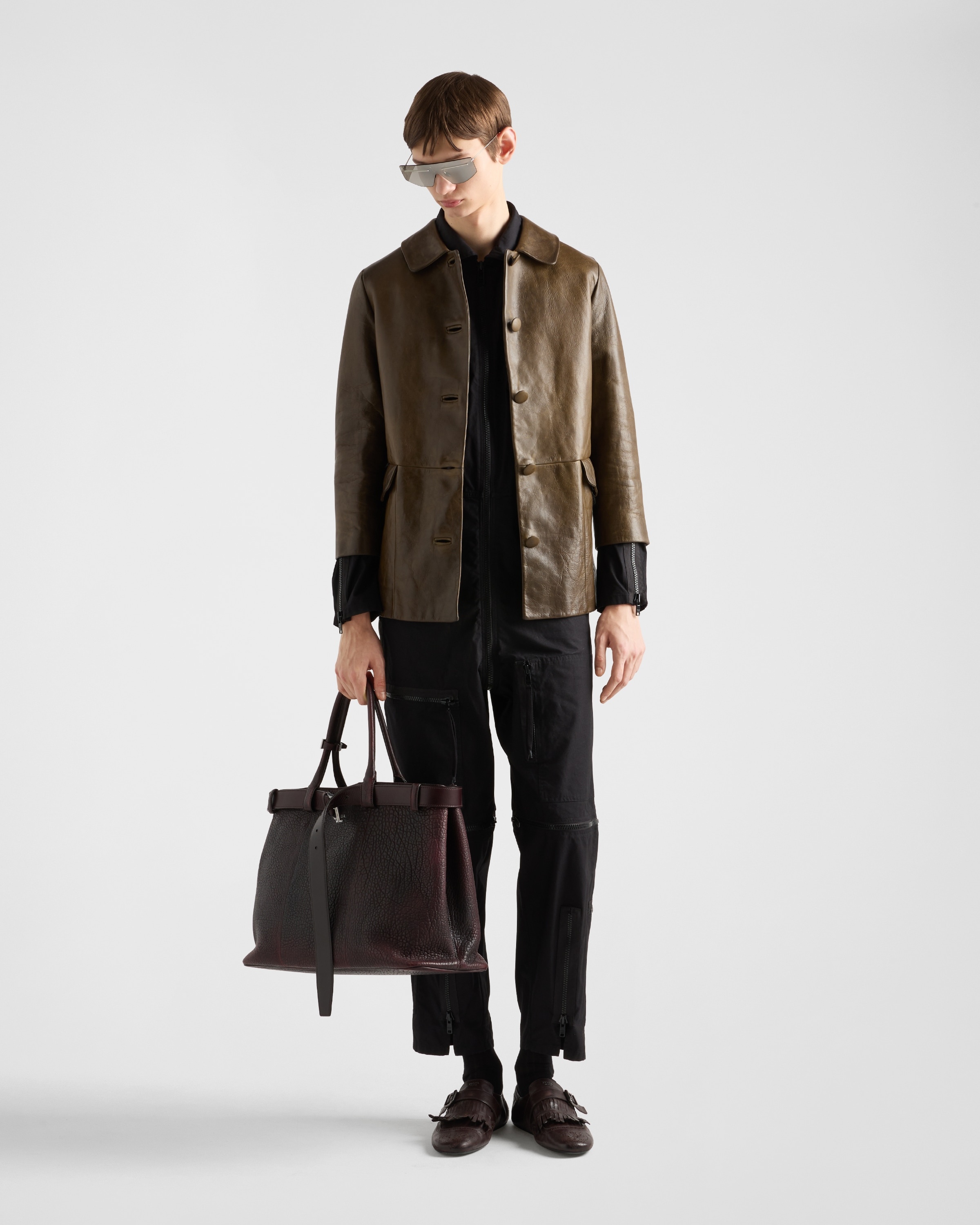 Leather blouson jacket - 2