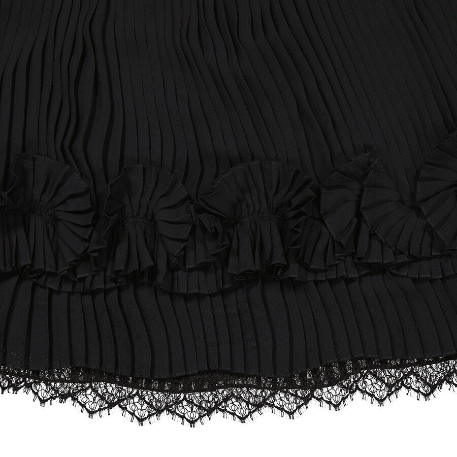 Burberry Pleated Lace-Trim Skirt - 6