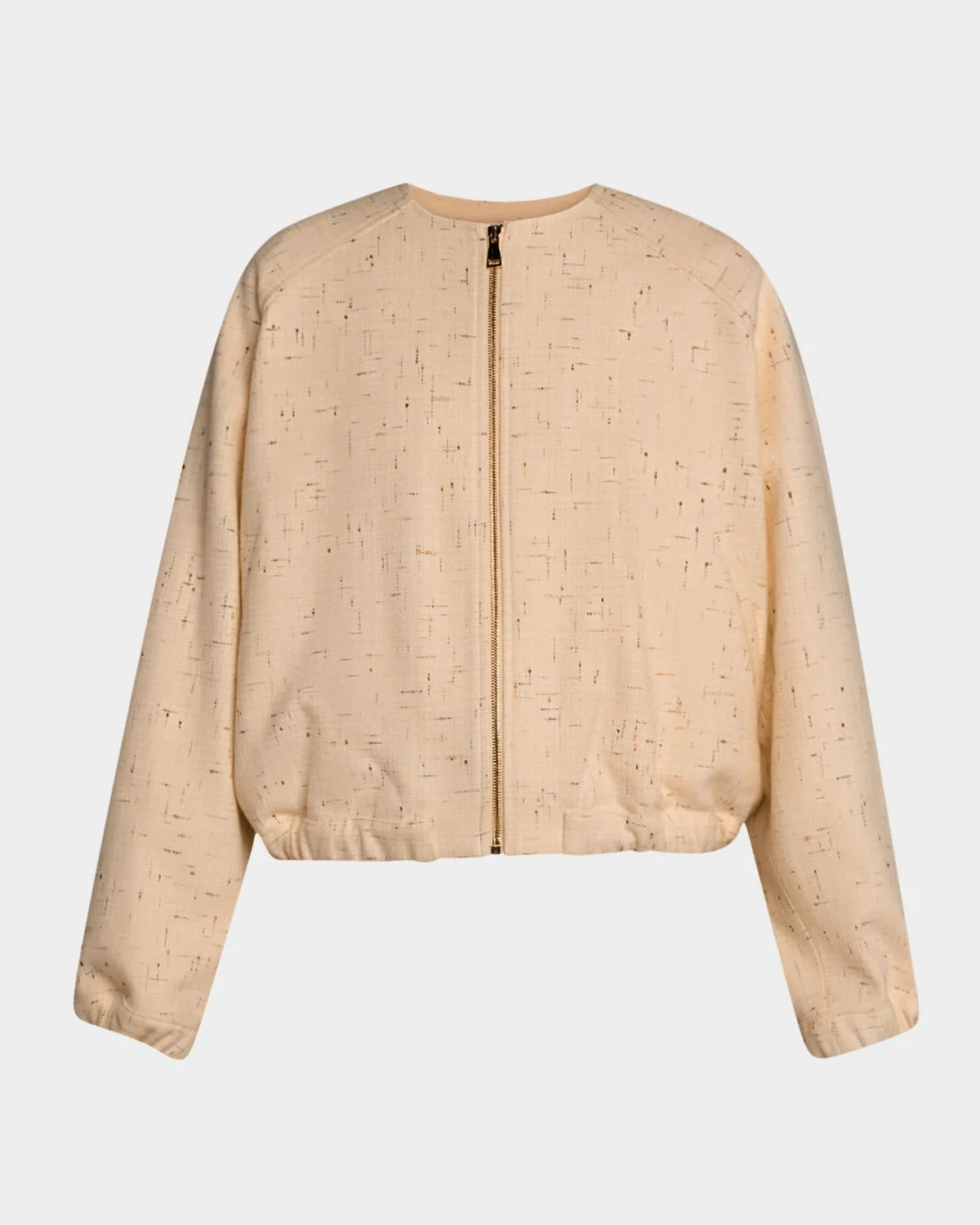 Crewneck Donegal Tweed Bomber Jacket - 1