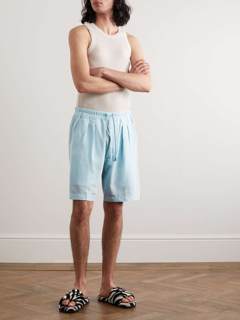 TOM FORD Straight-Leg Pleated Lyocell Drawstring Shorts outlook