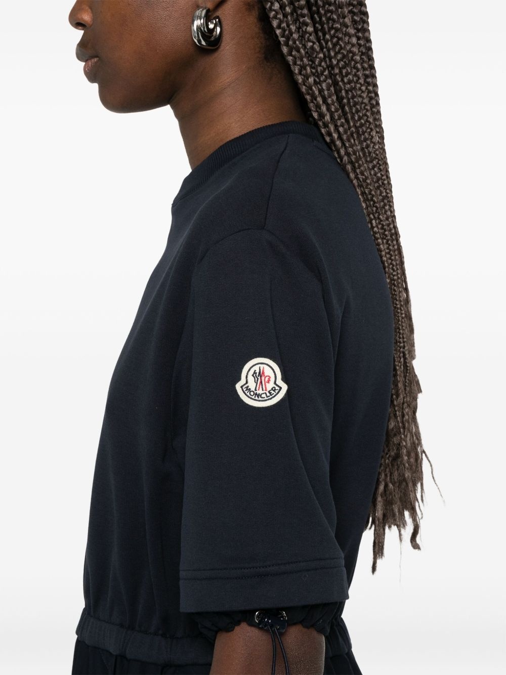 ワンピース MONCLER COTTON MIDI DRESS Moncler Satin and Cotton Midi Dress Black Moncler