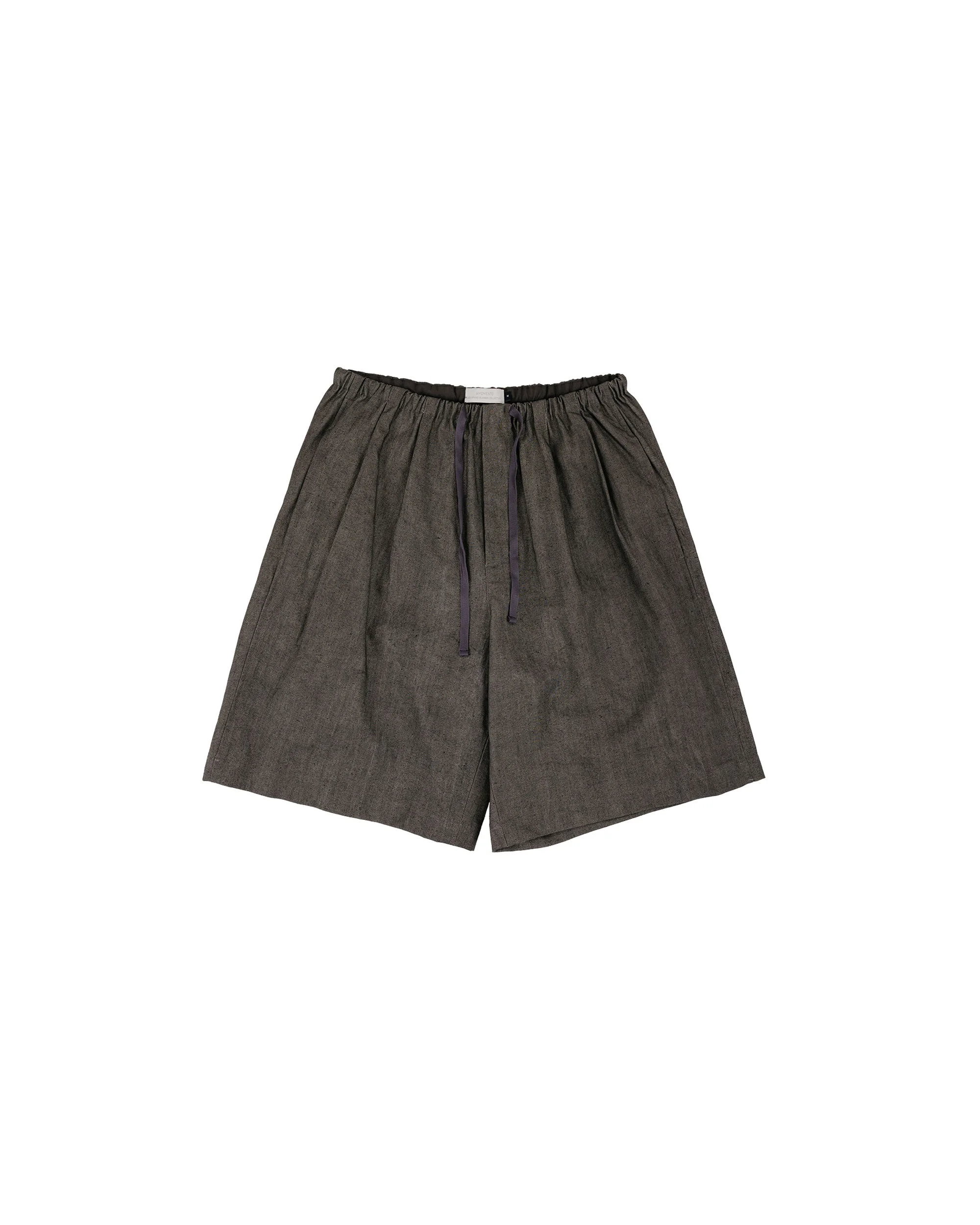 Linen Drawstring Shorts Brown - 1