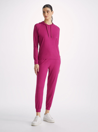 Derek Rose Women's Pullover Hoodie Basel Micro Modal Stretch Berry outlook