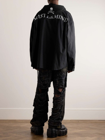 MASTERMIND WORLD Oversized Logo-Embroidered Jersey-Trimmed Cotton-Canvas Hooded Overshirt outlook