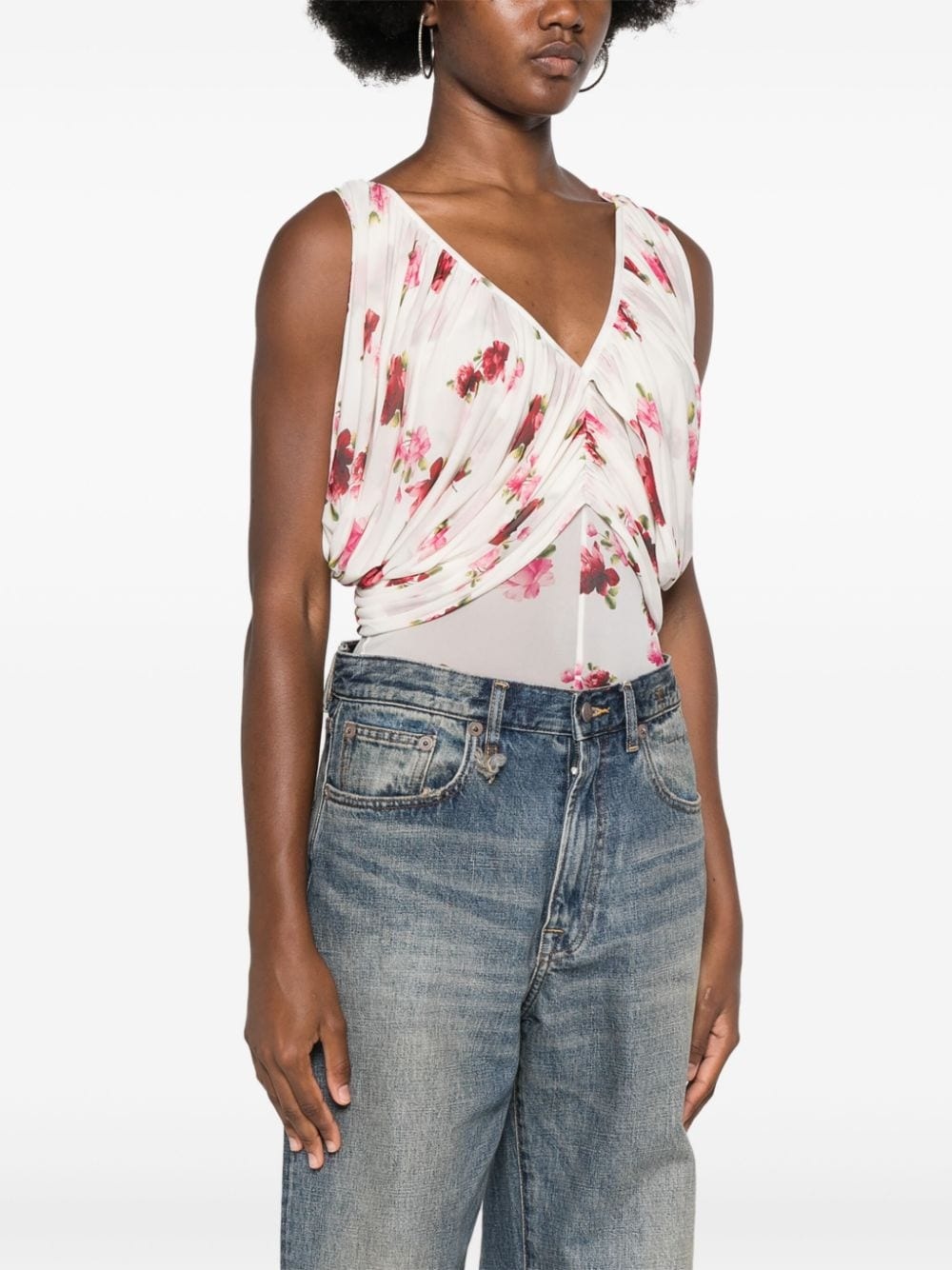 V-neck ruched bodysuit - 3