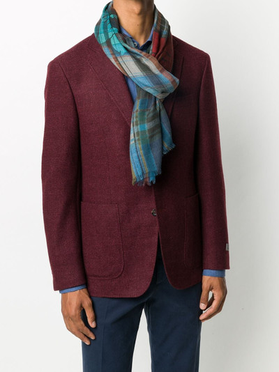 Etro check print selvedge scarf outlook