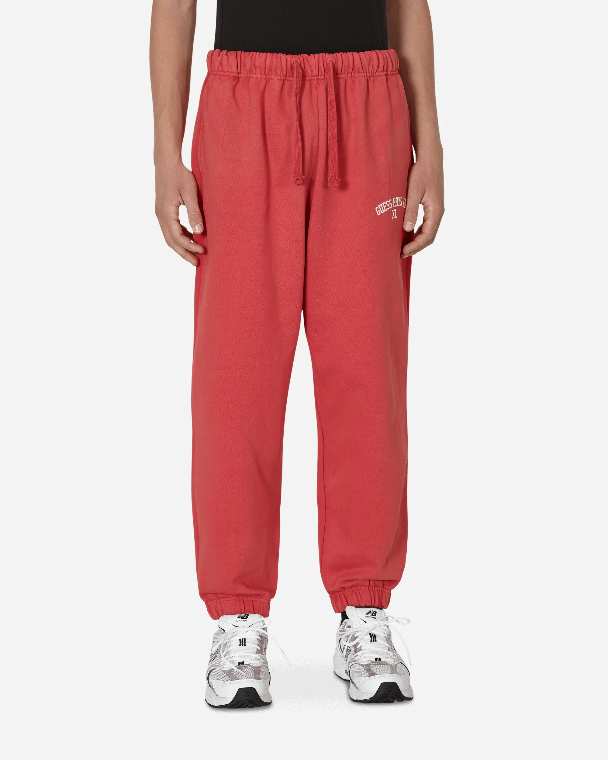 Washed Terry Sweatpants Red - 1