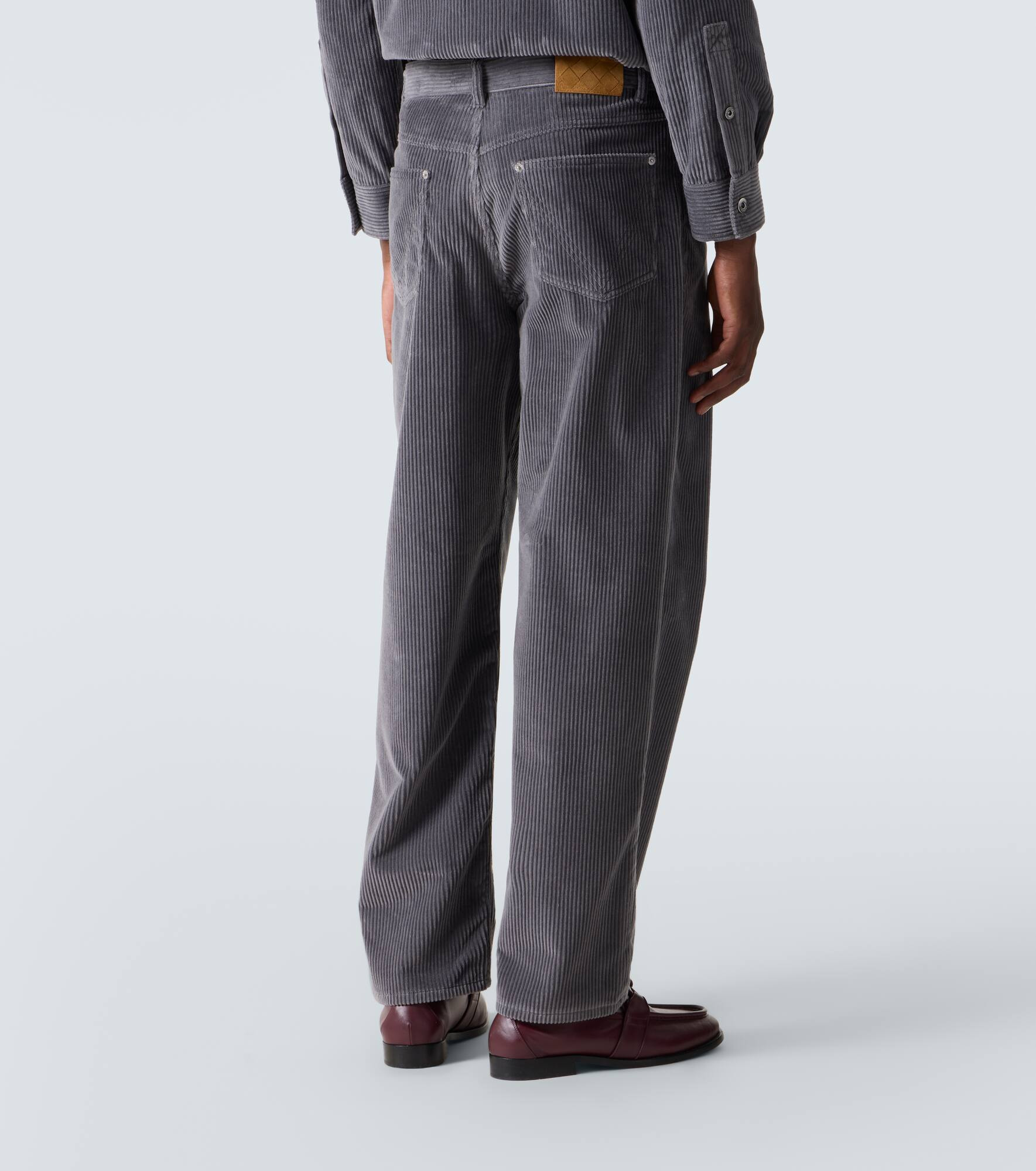 Matt cotton corduroy straight pants - 4