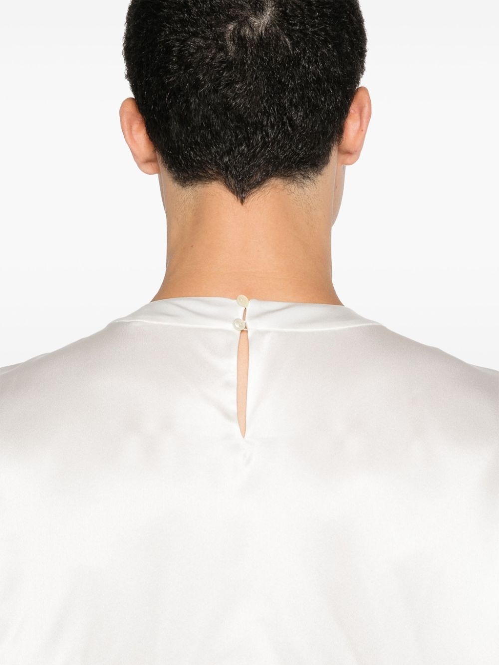 round-neck silk T-shirt - 5