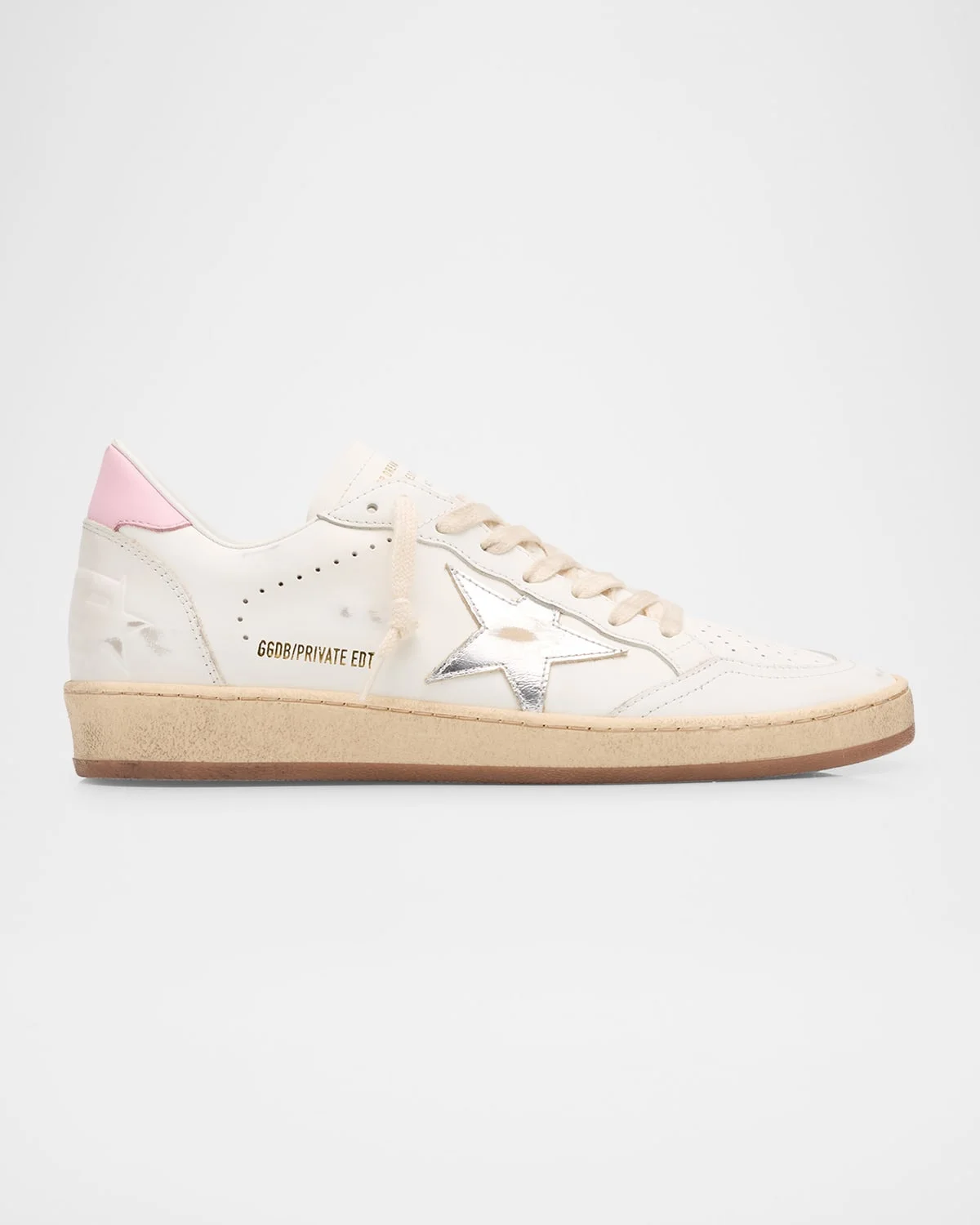 Ball Star Mixed Leather Low-Top Sneakers - 1