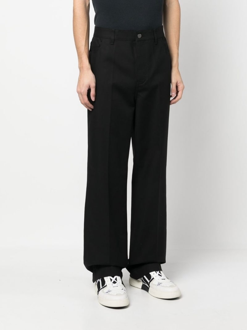 wide-leg tonal-stitch trousers - 3