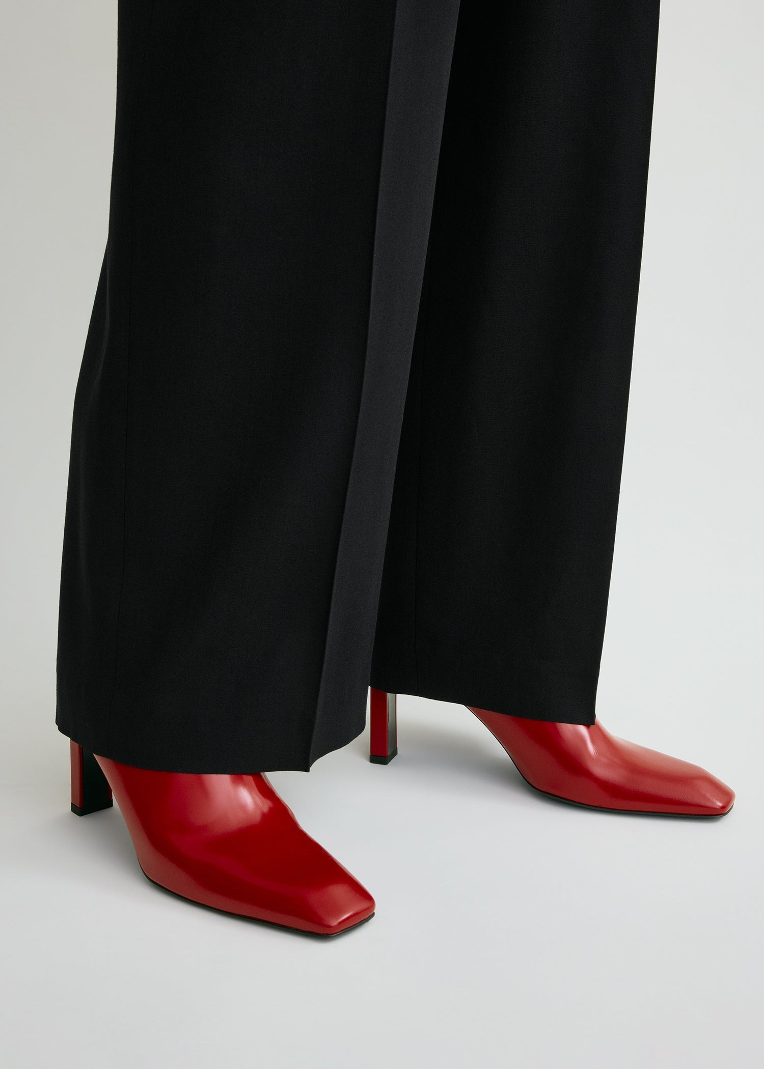 Bar glossy leather boots red - 2