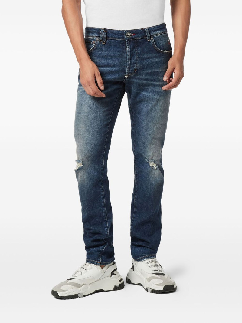 PHILIPP PLEIN distressed straight-cut jeans outlook