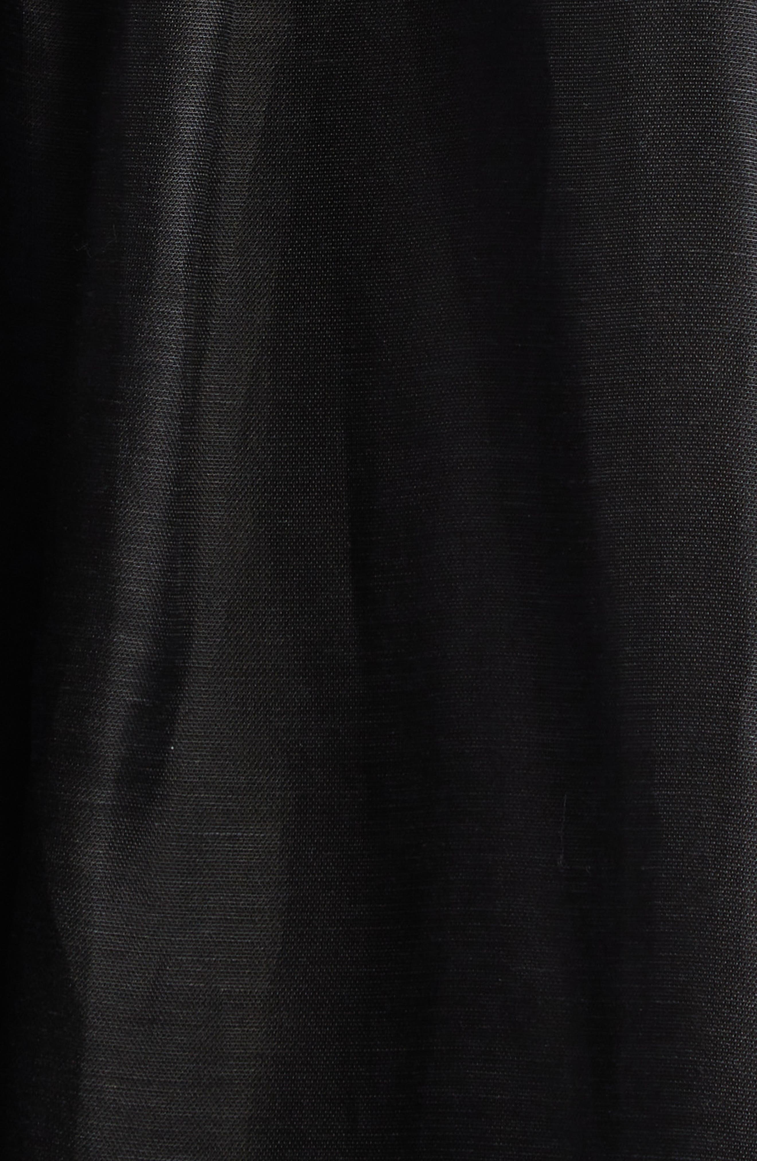 Zimmermann Illustration Plunge Neck Linen & Silk Organza Midi Dress in Black at Nordstrom - 6