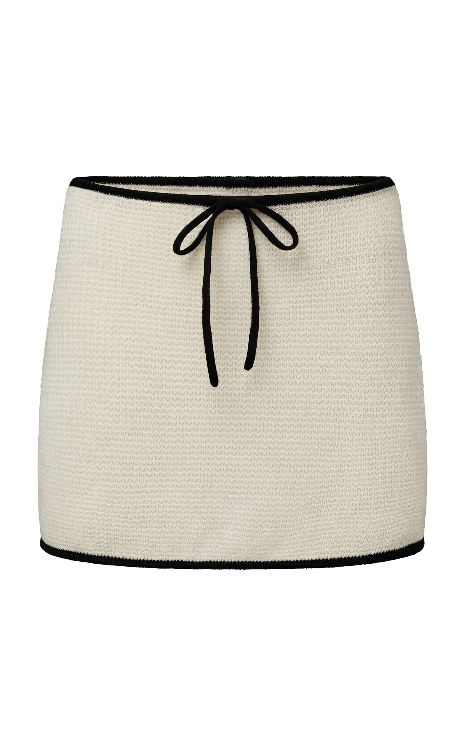 Knitted Linen Mini Skirt ivory - 1